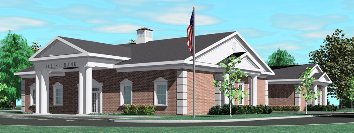 Evan Lloyd Architects provided architectural services for Illini Bank in Sherman, Illinois.