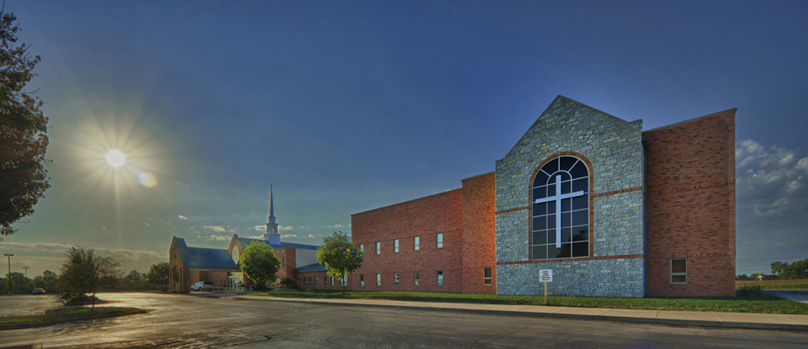 Evan Lloyd Architects provided religious architectural services for First Baptist Church of Maryville in Maryville, Illinois.