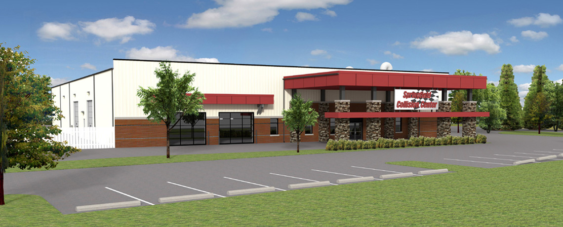 Evan Lloyd Architects provided industrial architectural services for Springfield Collision Center in Springfield, Illinois, designing a new repair facility.