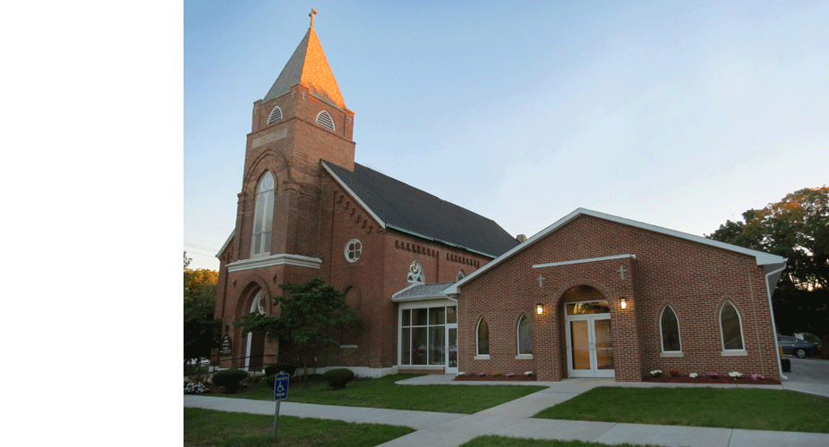 Evan Lloyd Architects provided religious architectural services for St. Luke's Parish in Virginia, Illinois, with a facility expansion and renovation.