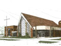 Evan Lloyd Architects - Elliott Avenue Baptist Church in Springfield, Illinois - artist's rendering.