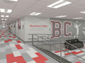 Evan Lloyd Architects - artist's rendering of the lobby at Woodword Athletic Facility at Blackburn College in Carlinville, Illinois.