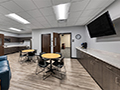 Evan Lloyd Architects completed office architectural services for Springfield Urban Redevelopment Project in Springfield, Illinois - break room of the Centre at 501 - Office Architecture.