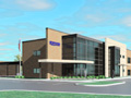 Evan Lloyd Architects - Illinois State Police Federal Credit Union (ISPFCU) in Springfield, Illinois - artist's rendering of the exterior.