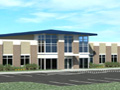 Evan Lloyd Architects provided - Legence Bank Corporate Office in Eldorado, Illinois - artist's rendering of the new facility.