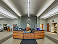 Evan Lloyd Architects - the reception area of the new Litchfield Public Library in Litchfield, Illinois.