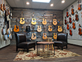 Evan Lloyd Architects - The Music Shoppe in Springfield and Champaign, Illinois - guitar wall that requires lots of support.