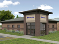 Evan Lloyd Architects provided healthcare architectural services - Ramsey Clinic, Pana Community Hospital, and Durable Med in Ramsey and Pana, Illinois - artist's rendering.