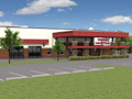 Evan Lloyd Architects - Springfield Collision Center in Springfield, Illinois - new repair facility exterior artistic rendering.