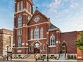 Evan Lloyd Architects - Trinity Evangelical Lutheran Church in Springfield, Illinois - religious architectural services - building entrance.